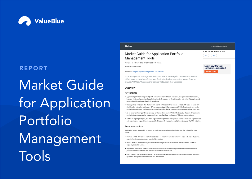 Gartner Market Guide for Application Portfolio Management Tools